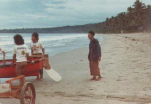 Fishermen at Carita Beach on 26th December 1977