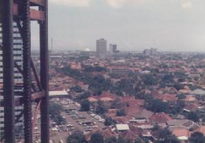 View of central Jakarta in late 1977 from the Mandarin Hotel during construction