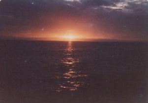 Sunset from the Obelix on 29th July 1978